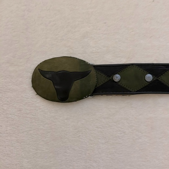 Vintage Big Horn Diamond Checkered Suede Vest - Picture 2 of 10